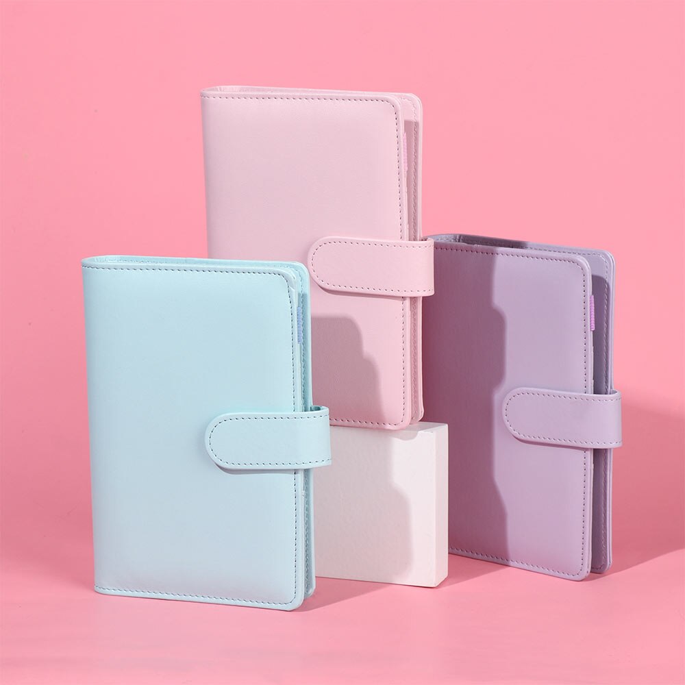 1Pc Vintage Refillable Notebook File Folder Notepad Cover PU Leather Ring Binder Artificial Loose Leaf Binder Office Supplies