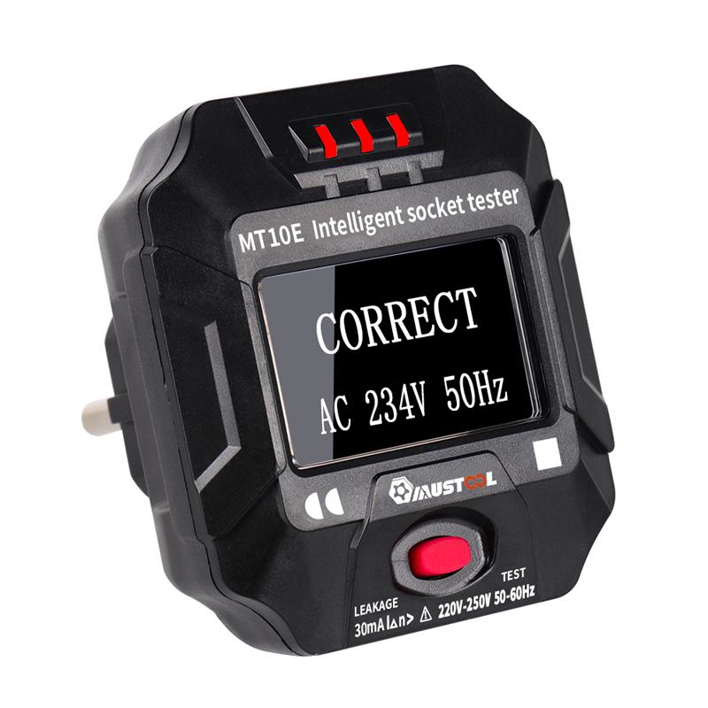 MUSTOOL MT10S/MT10E Socket Outlet Tester Intelligent Detection Display Voltage Frequency RCD Tester 6 Wiring Modes