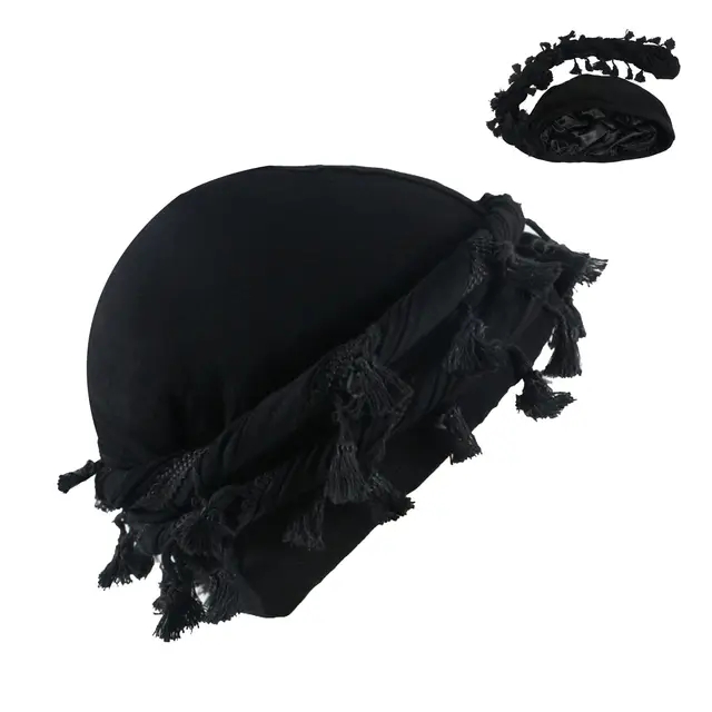 Cappello da uomo punk sbavatura ordinare coda intrecciata Frangia Bandana di cotone Cappello salto Turbante Cappelli Avvolgere la testa berretto cap Tinta unita portuale cappello 2024: bianca