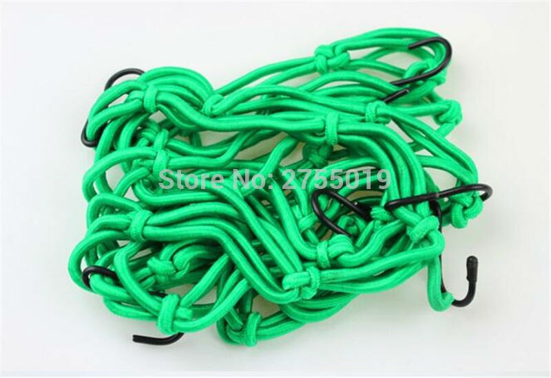 40X40 cm Motorfiets Verstelbare 6 Haken Bagage Cargo Helm Mesh Elastische Netwerk Motorfiets Bagagenet: green