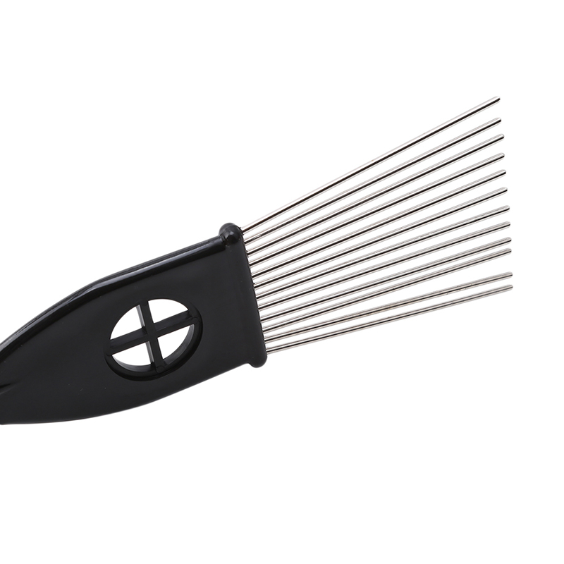 Salon brug sort metal afrikansk pick kam kamme indsæt hår pick kam brede tænder gaffel hår krøllet børste kam