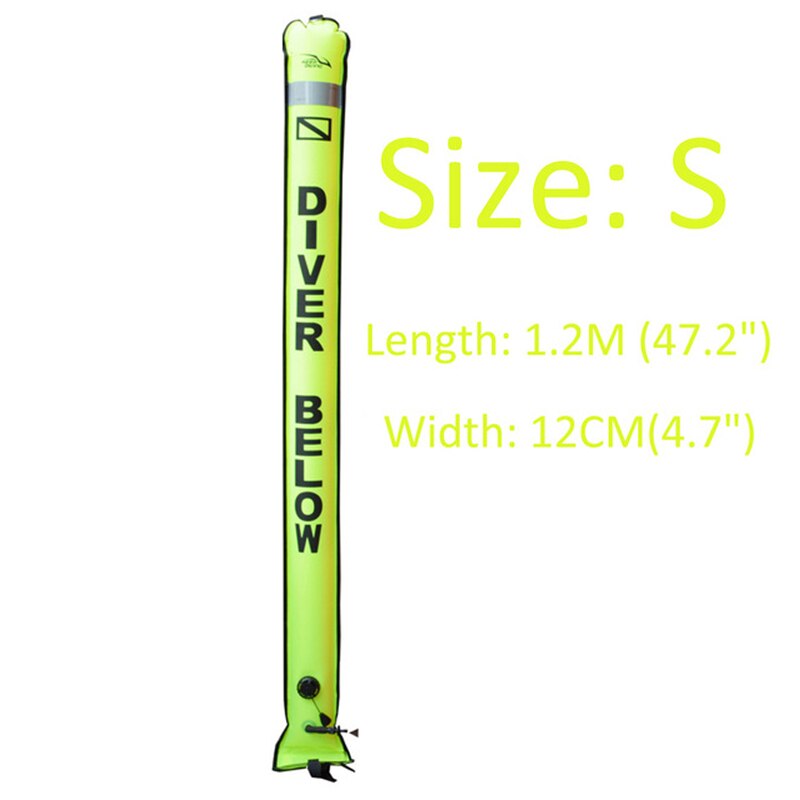 Diving SMB Signal 1.2M/1.5M/1.8M Diving Surface Marker Buoy Diver Below Scuba Diving Inflatable Signal Tube Safety Sausage: color 04