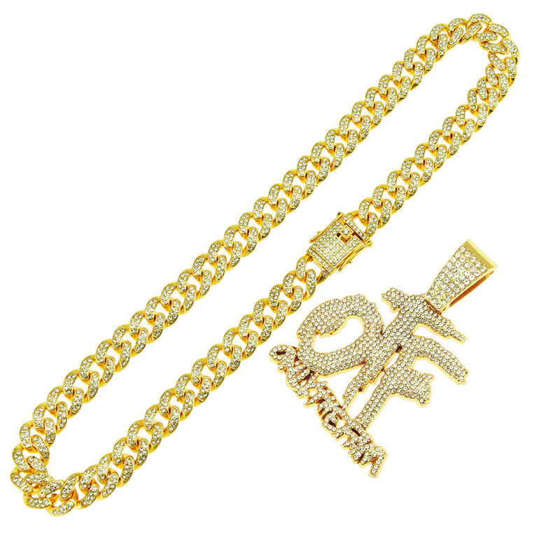 Hip hop kuutio zirkoni vain perhe otf riipus 13mm jäällä bling lock miami kuubalainen ketju kaulakoru