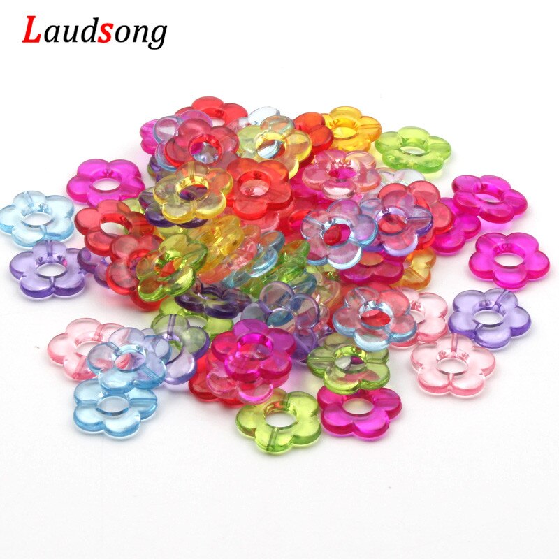 30pcs Multicolor Transparante Kralen Krans Acryl Spacer Kralen 19mm Voor Sieraden Maken Ketting Armband Diy Accessoires