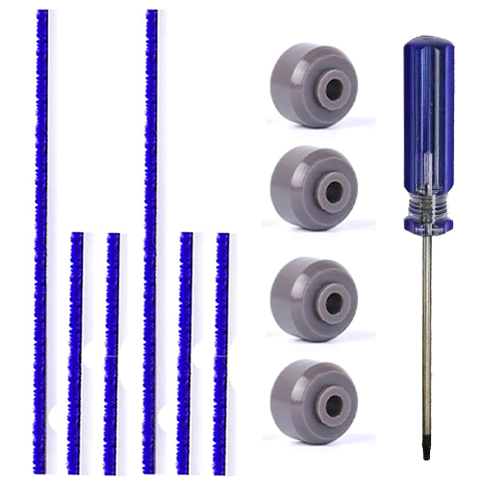 Plush Strips And Soleplate Wheels for Dyson V6 V7 V8 V10 V11 V15 Soft Roller Cleaner Head Strips Felt Strips Replacement Parts: army green