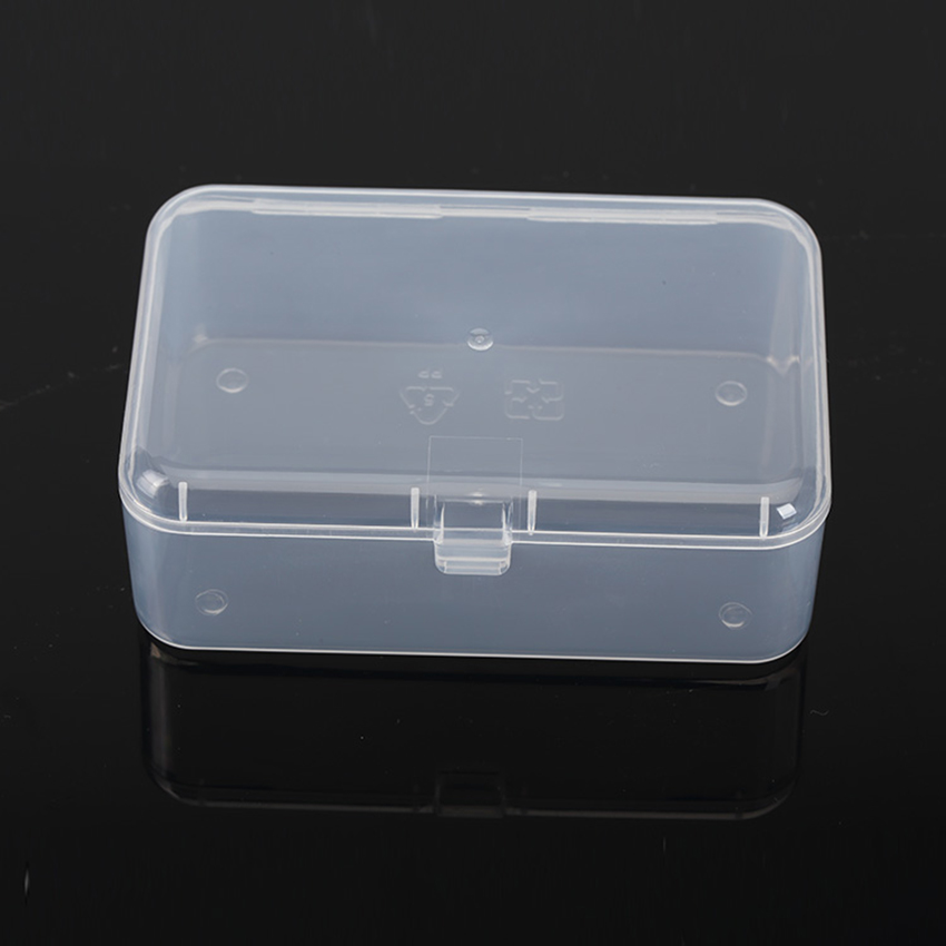 Rectangular Empty Mini Box Clear Plastic Organizer Storage Box Containers with Hinged Lid for Beads, Fishing Tools 9x6x3.2cm