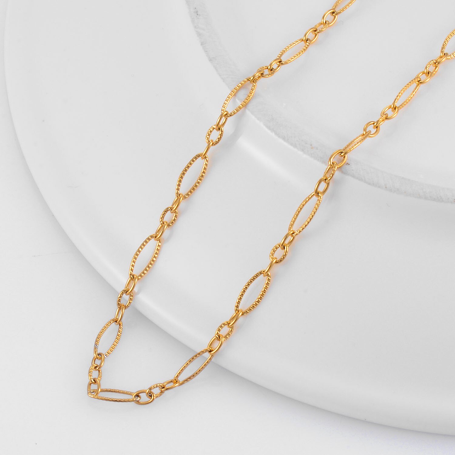 Stainless Steel Handmade Chain Golden Figaro Chain Men&#39;s and Women&#39;s Jewelry: Gold / 14 inches or 36cm