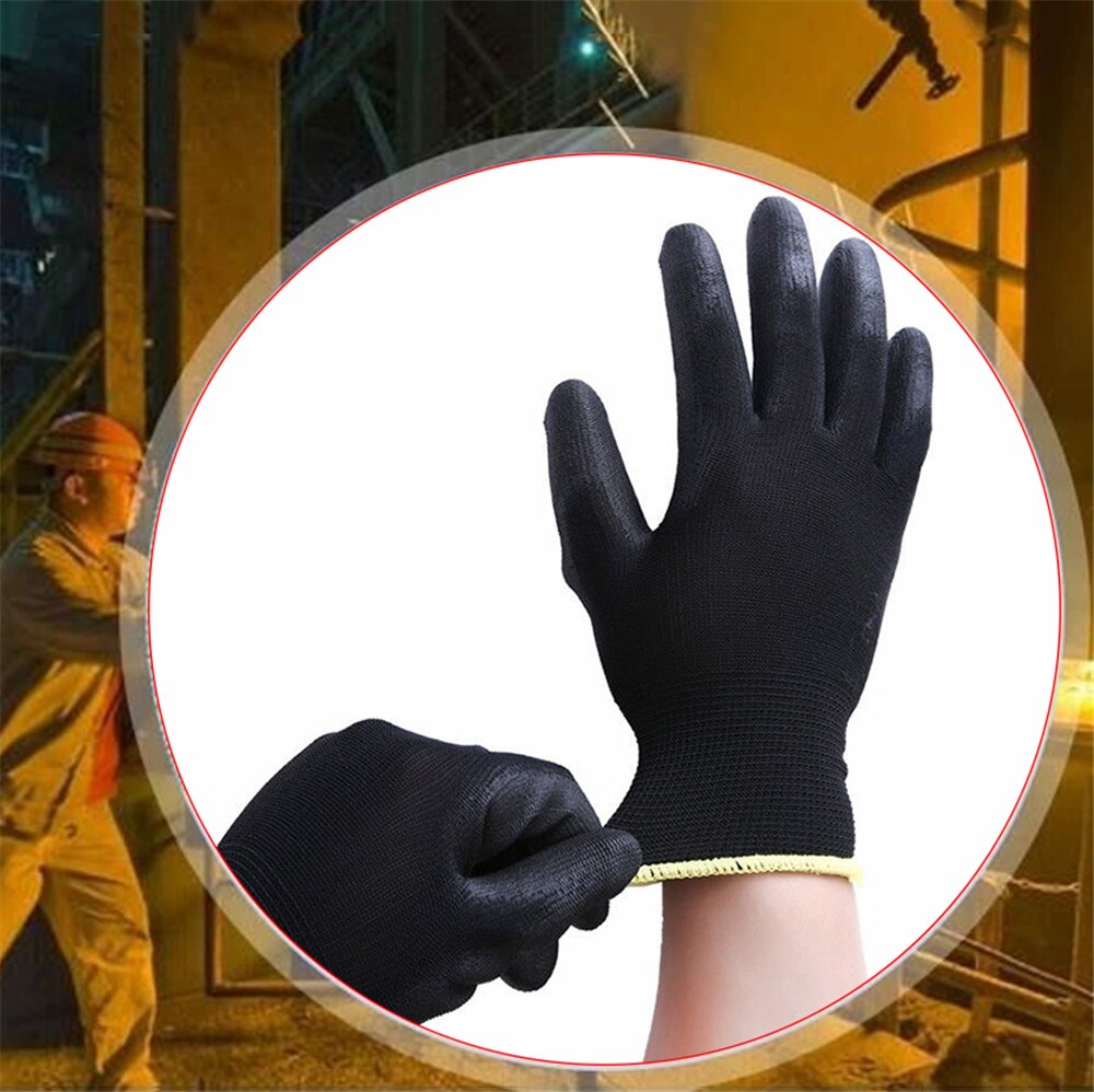 Safety Work Gloves Dust-free Electronic Nylon Rubber Dipping Coating Precise Assembling Comfortable Anti-static