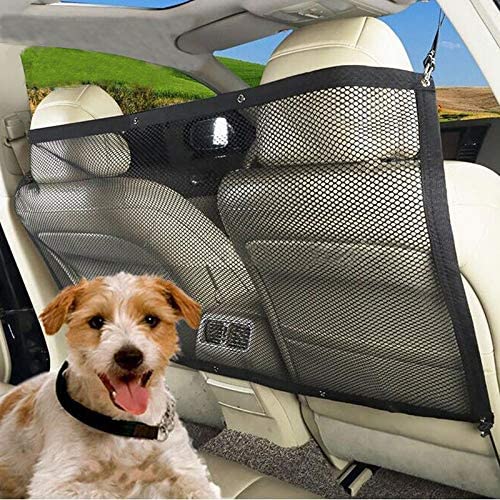 Barrera de seguridad para coche para mascotas, asientos traseros, Red de aislamiento para perros, transporte para perros, separación ajustable de vehículos, Red de guardia, productos para mascotas