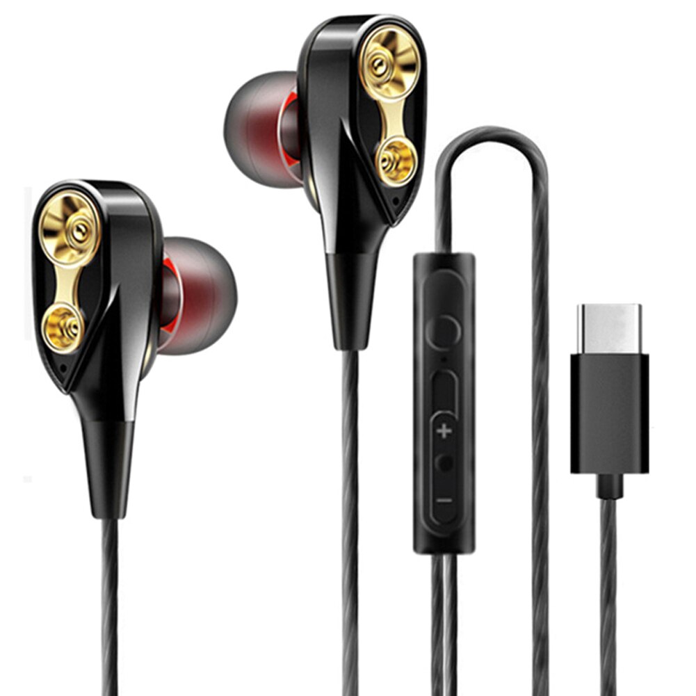 Sports USB-C Earbuds Wired with Microphone, Sweatproof Wrap Around Earphones With Over Ear Hook, in Ear Running Headphones