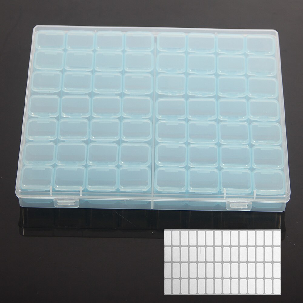 Diamond Painting 28/56/224 Slot Box Storage Accessories Tool Nail Art Rhinestone Bead Stone Storage Box Sewing Container: 56 grid blue