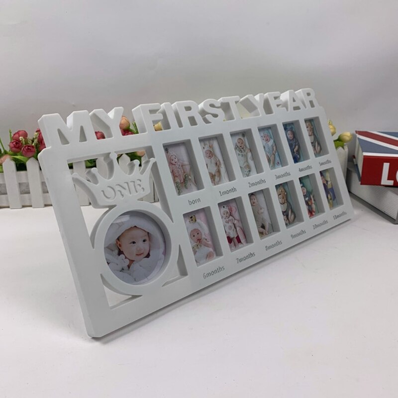 My First Year Baby Keepsake Frame 0-12 Months Pictures Photo Frame Souvenirs Kids Growing Memory