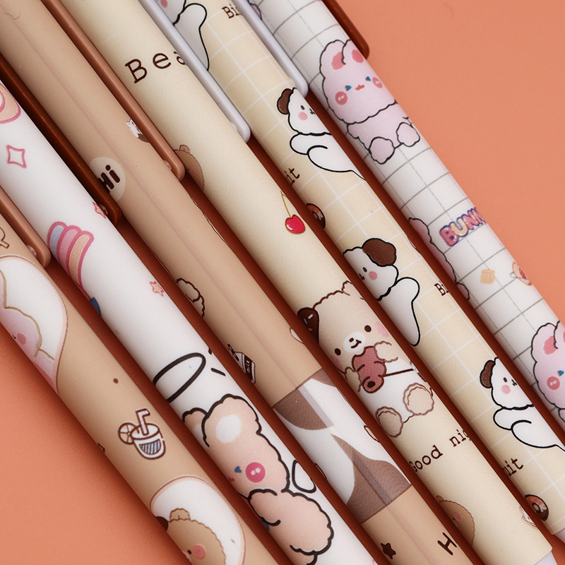 4X Nette Kawaii Schwarz Katze Gel Stift Schreiben Schreibwaren Schule Bürobedarf 0,5mm