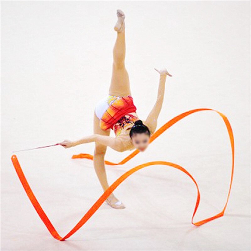 2m/4m rubans de gymnastique colorés, ruban de danse, art rythmique, gymnastique, ballet, banderole, tige tournante, bâton pour l'entraînement en salle de sport
