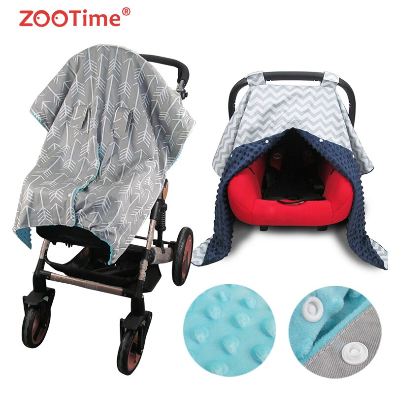 Multi-brug baby bilsæde baldakin betræk med baby dot minky nyfødte bløde sikkerheds ammebetræk tæppe