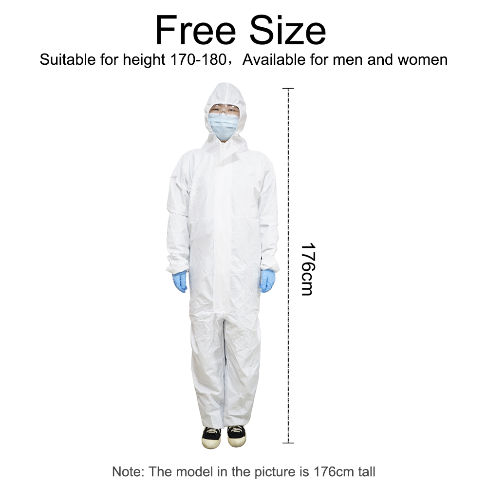 PPE Hazmat suit Protective Clothing suit Waterproof High Antibacterial Reusable Invasion Plastic Insulation Suit Washable