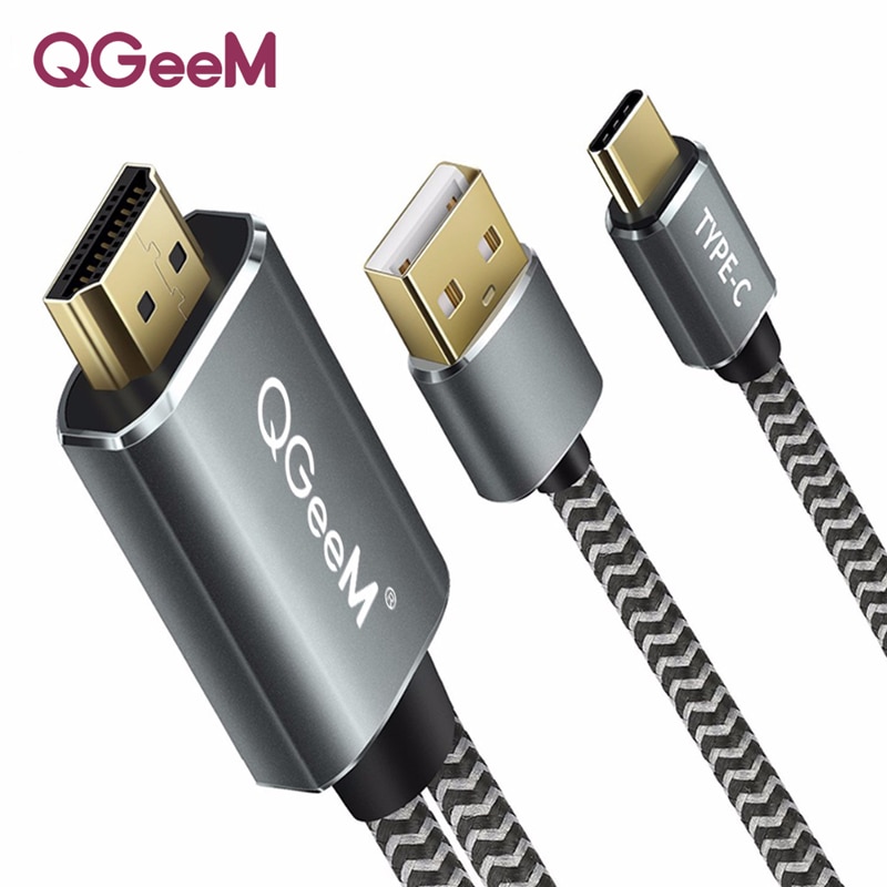 QGeeM USB Type c 3.1 HDMI Kabel Thunderbolt Adapter Voor MacBook Samsung S8 Huawei Mate 10 Type C naar HDMI converter