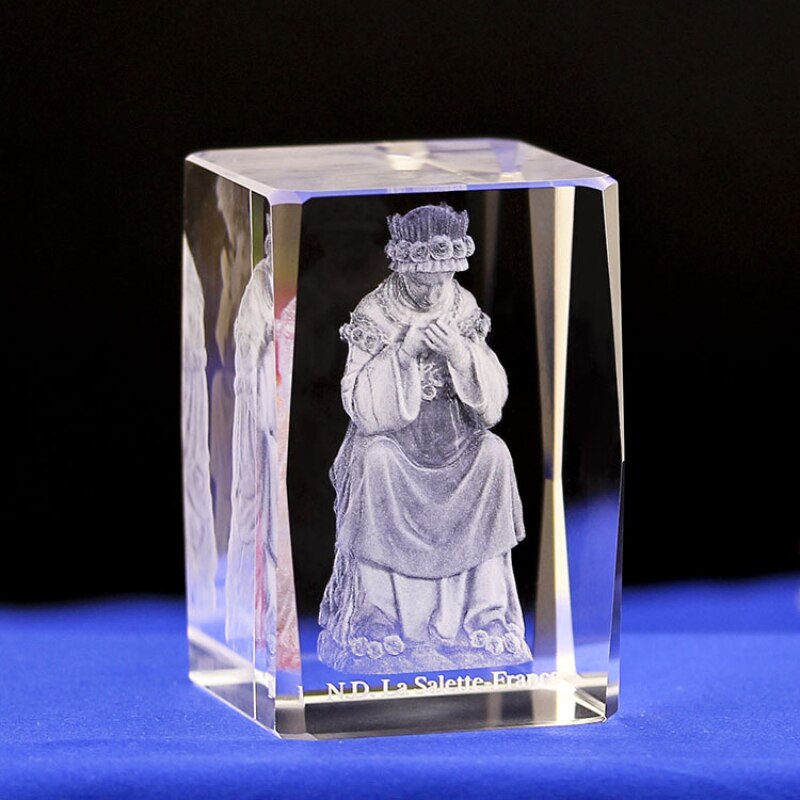 Virgin Mary Statue Our Lady of Crystal Carving Crafts Religious Statues Home Decorations Crystal Ornaments Catholic Statue