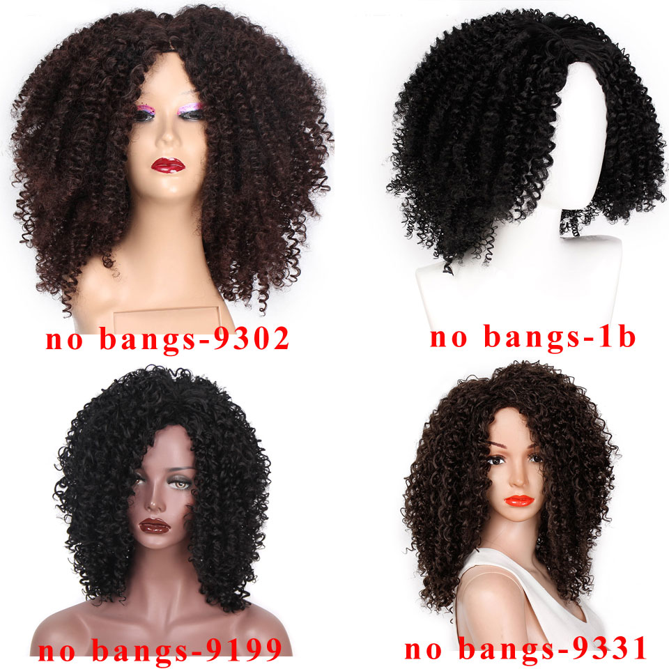 14 tommer kort afro paryk brun syntetisk kinky krøllede parykker til kvinder 10 farver ombre fluffy afrikansk amerikansk naturlig sort hår
