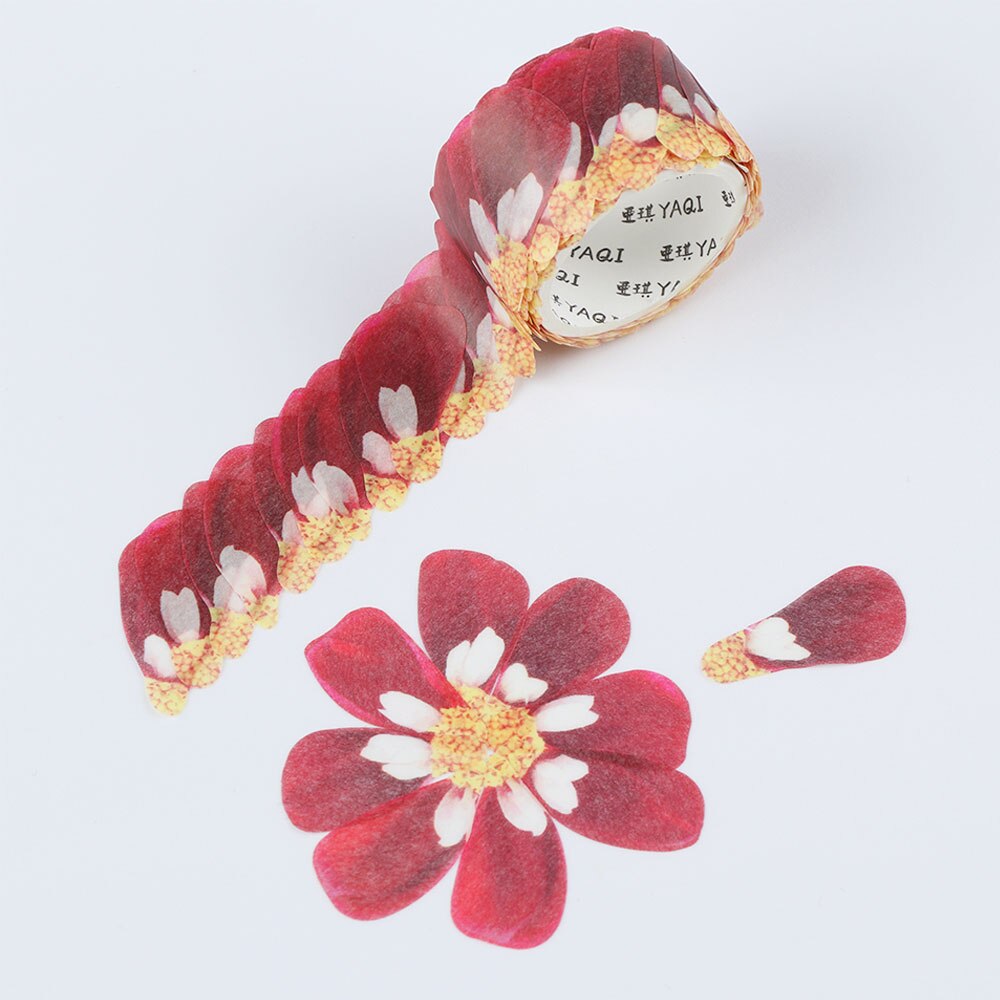 200PCS/Roll Flower Petals Washi Tape Decorative Masking Tape Fragrance Sakura Washi Tape Scrapbooking Diary Paper Stickers: 01
