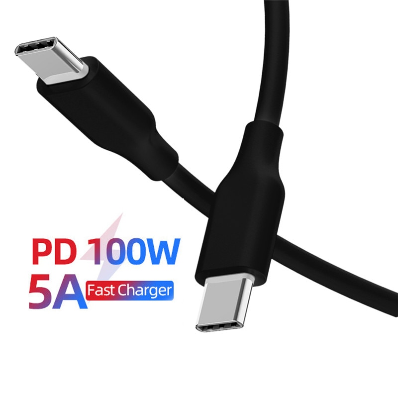 Type C Data Cable 5A 100W Fast Charging Supercharge USB C Charging Cord Fast Data Sync Line For Huawei Notebook Laptop PC Tablet