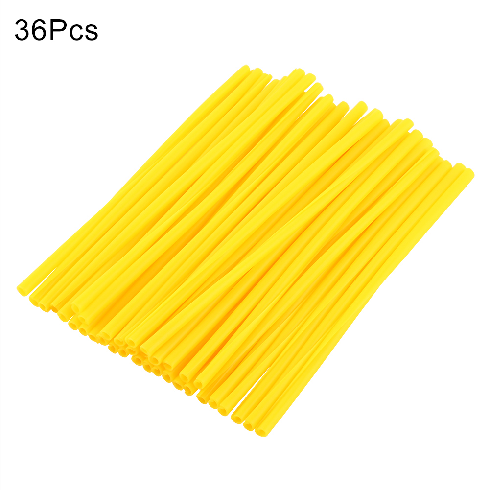 36pcs Front Solid Rear Motorcycle Universal Plastic Durable Protective Tubes Decor Wheel Spoke Wraps