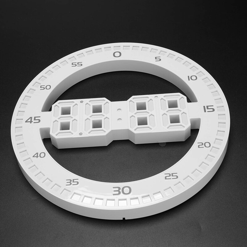 Silent 3D Digital Circular Luminous LED Wall Clock Alarm with Calendar Thermometer for Home Decoration