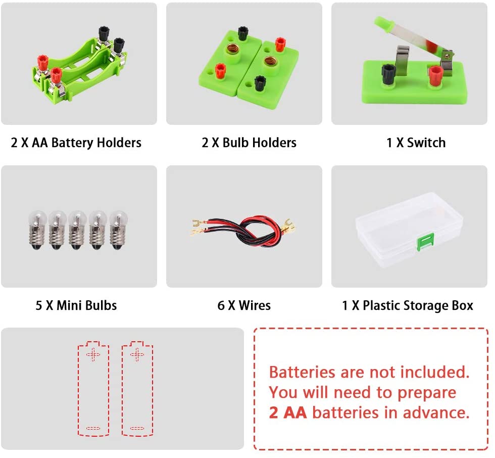 Børns grundlæggende kredsløb el-læringssæt fysik pædagogisk legetøj til børn stameksperiment undervisning i praktisk legetøj