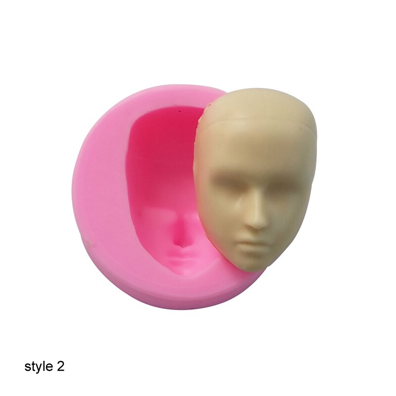 Madlavningsredskaber silikone skimmel polymer ler chokolade slik gelé bagning 3d baby ansigt diy dreng ansigter menneskelige ansigt: Stil 2