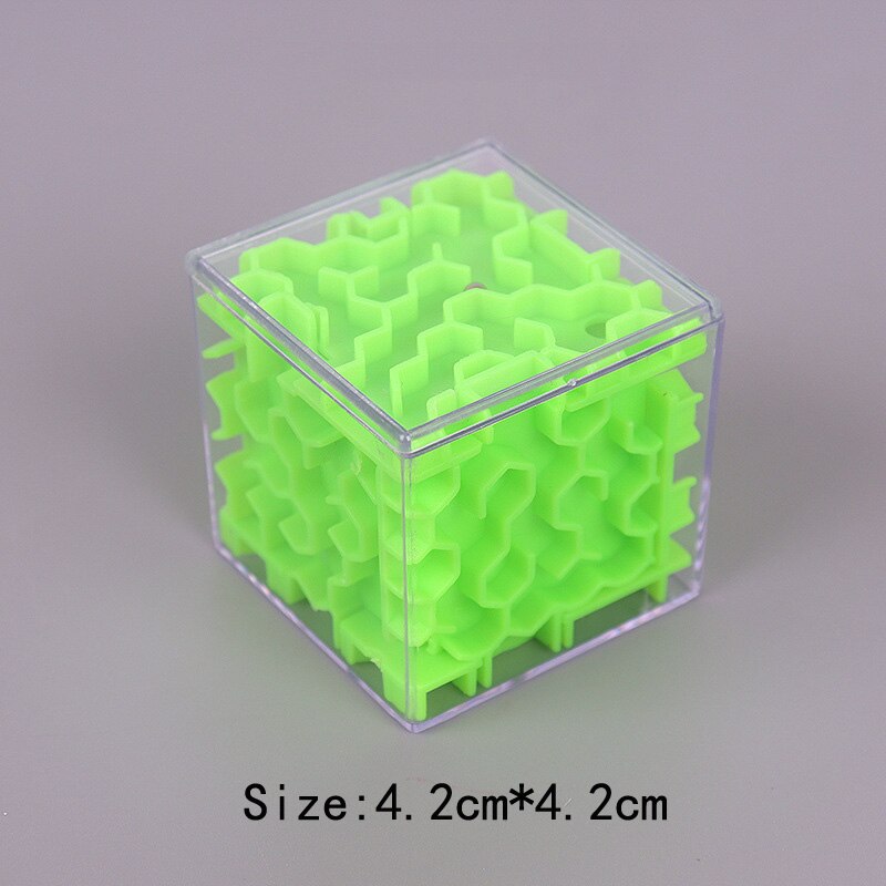 Speelgoed Voor Tieners 3D Doolhof Magische Kubus Puzzel Transparante Zeskantige Speed Cube Rollende Bal Game Cubos Doolhof Kinderen educatief: Green 4.2CM