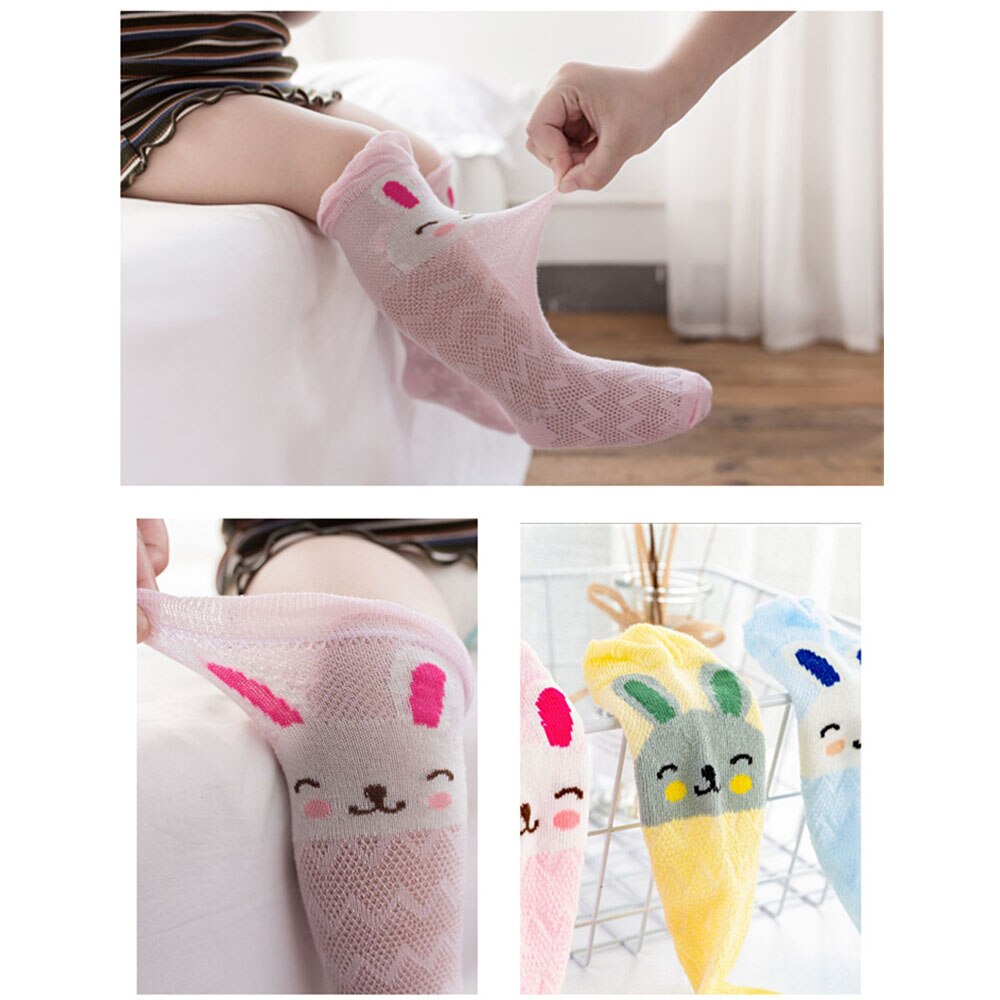 3Pairs Baby Sokken Mooie Cartoon Mesh Hoge Over De Knie Kousen Kids Airconditioning Anti-Mug Zomer Kousen baby Gi