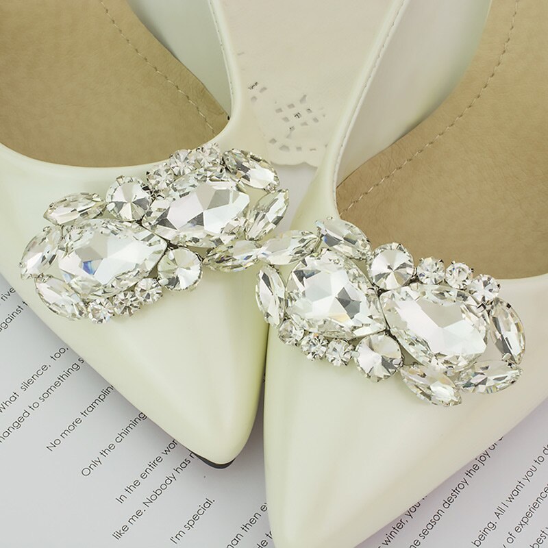 1 par brude bryllup sko cips indretning sko klip krystal charme dekoration tilbehør  b2 cshop: 3