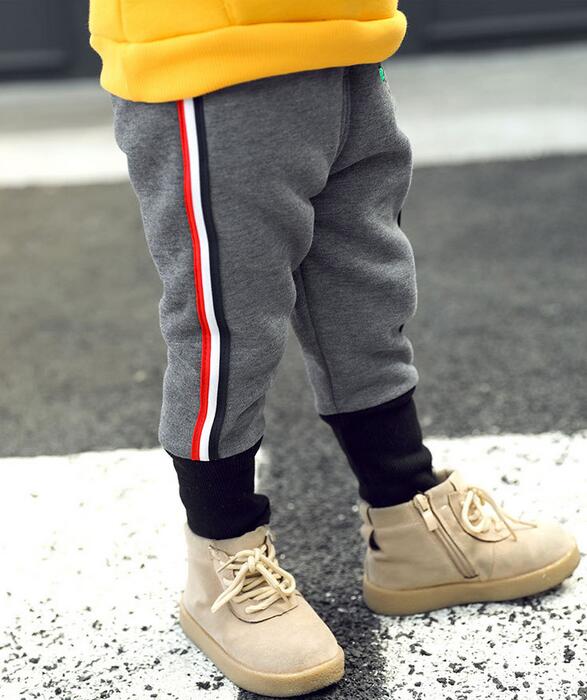 Emmababy 3-6Years Kid Jongens Herfst Winter Warme Dikke Pocket Elastische Taille Sport Broek 3 Kleur