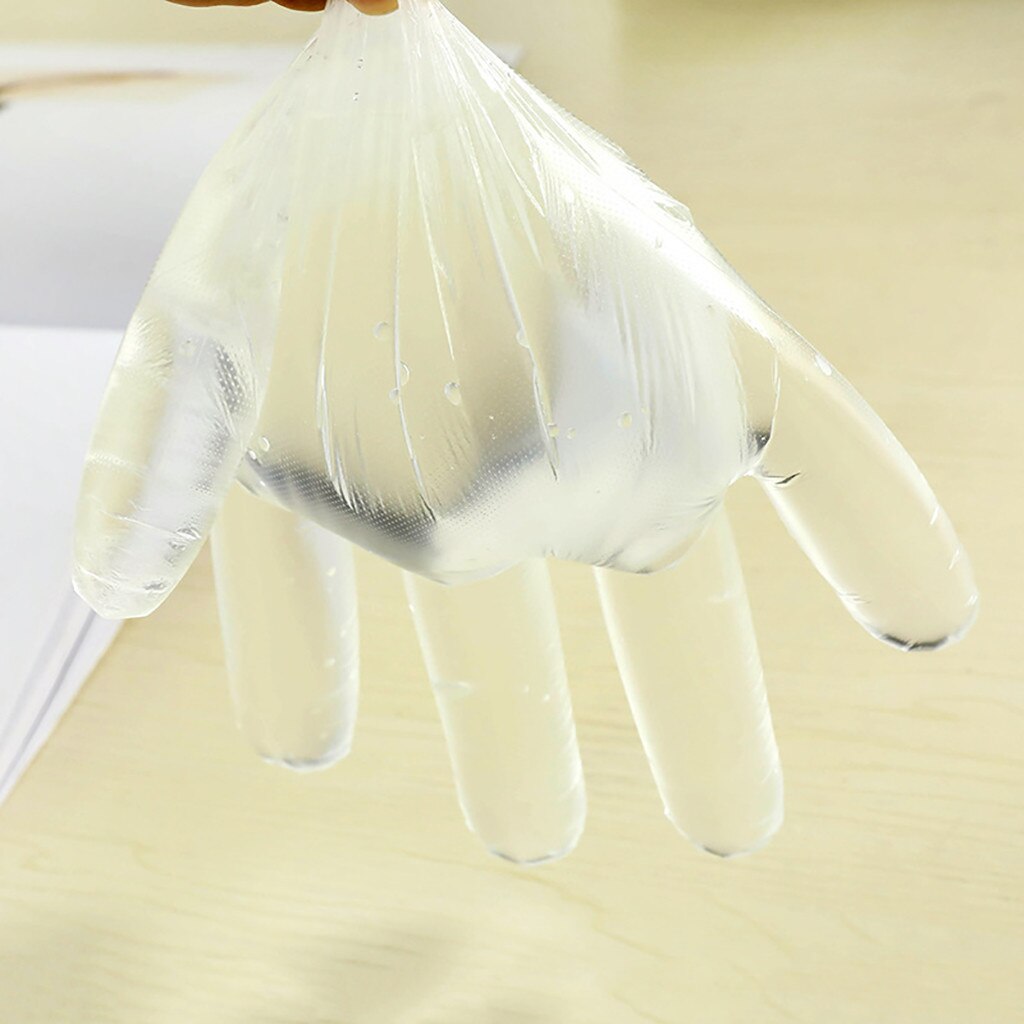 Transparent 100PC Plastic Kitchen Accessories Cooking Eco-friendly For Food Cleaning Plastic Disposable gloves Household Supplie