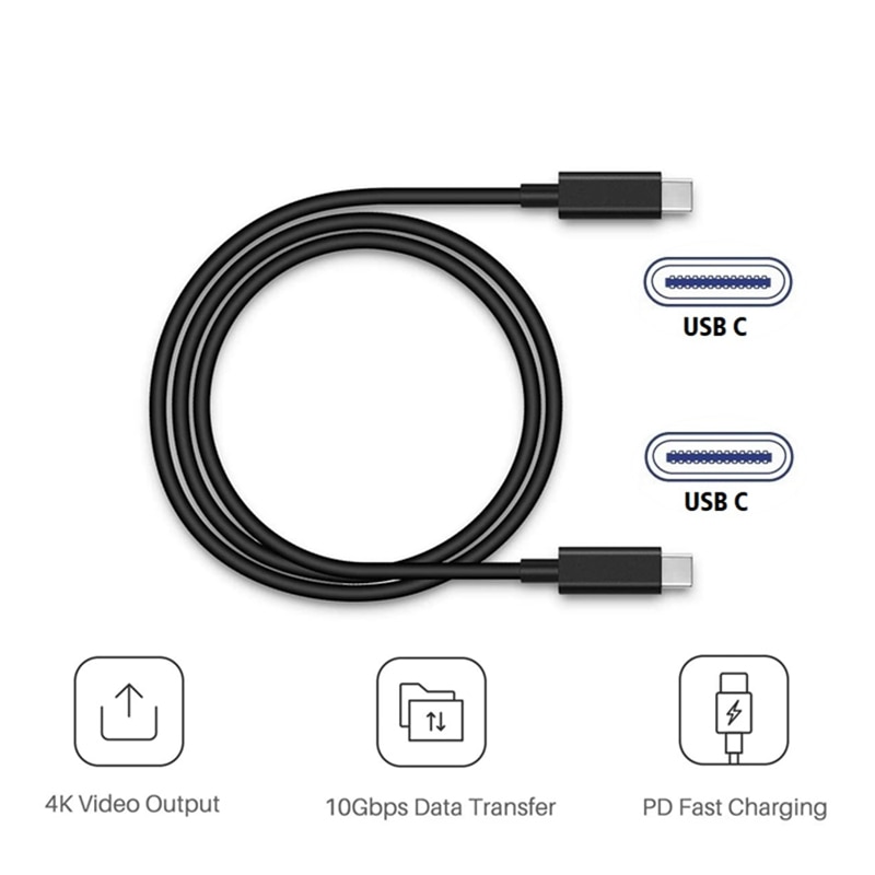 Usb C Naar Usb C Kabel 100W Pd Snelle Lading Type C Data Lood Compatibel Voor Macbook Air Ipad pro Huawei P40 P30, dell, Lenovo,Display