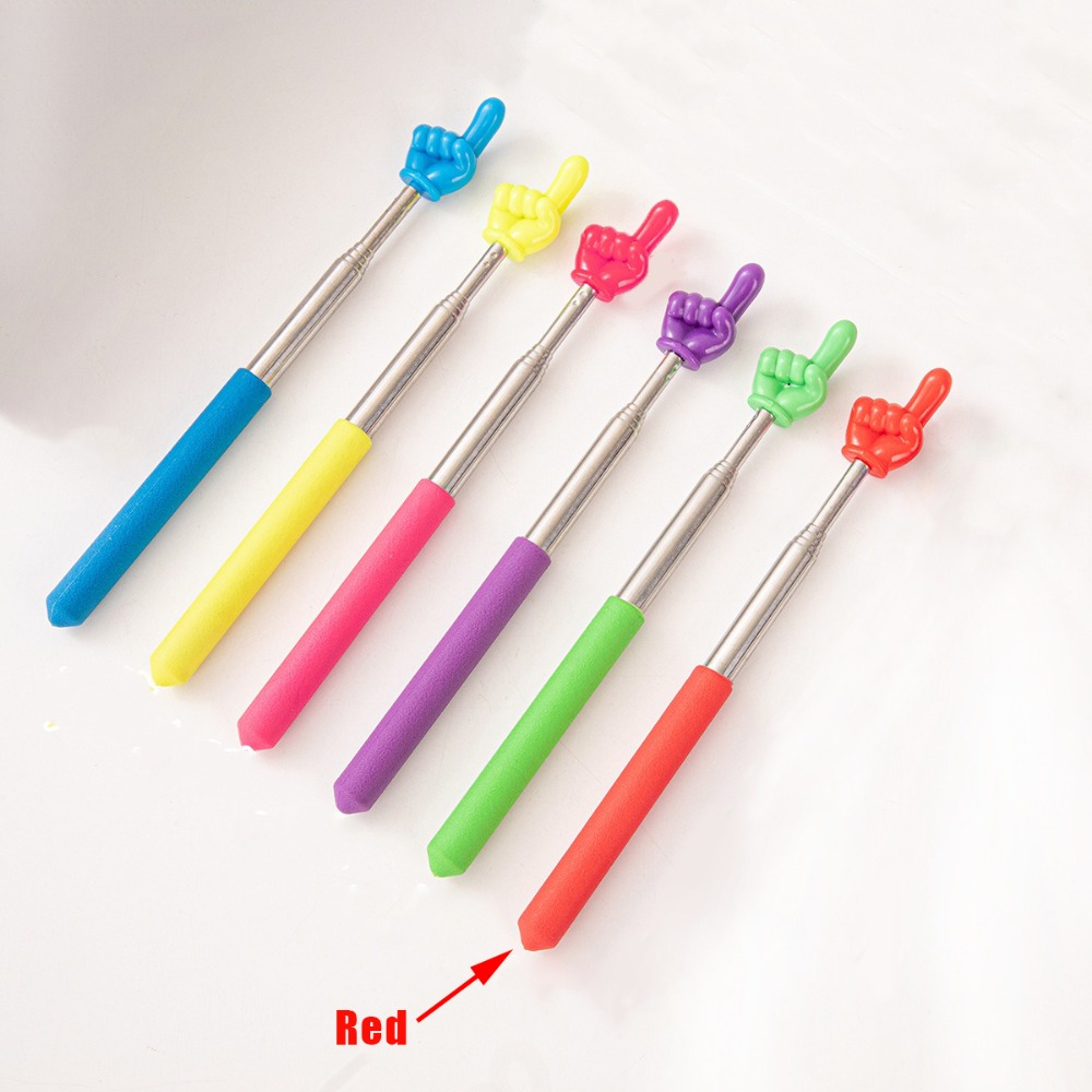 Stainless Steel Telescopic Teaching Stick Whiteboard Demonstration Classroom Finger Pointer Handheld Finger Reading Sticks: Transparent