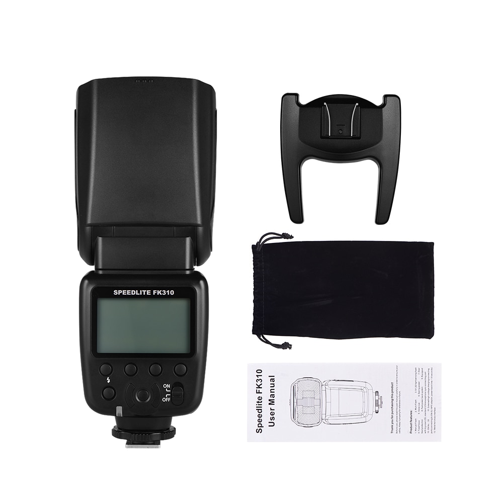 FK310 Universele Draadloze Camera Flash Light Speedlite GN33 Lcd Display On-Camera Flitser Voor Canon Nikon Olympus Pentax Dslr &#39;S: Black-FK310 Flash