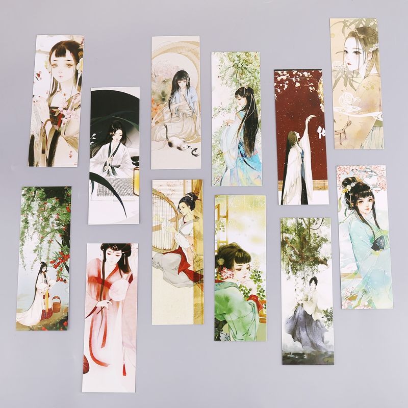 30pcs Beautiful Girl Bookmarks Paper Page Notes Label Message Card Book Marker School Supplies Stationery X3UE