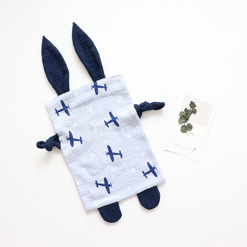 Toalha infantil de algodão orgânico para bebês, cobertor de segurança para recém-nascidos, macio e musselina, brinquedo infantil de dormir, confortável, acalmar, pano