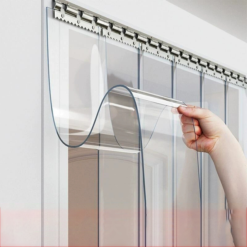 1pc pvc-skiljevägg dörrskärm vintergardin frys transparenta gardiner dörr sommar luftkonditioneringsgardin plast dörröppningsgardin