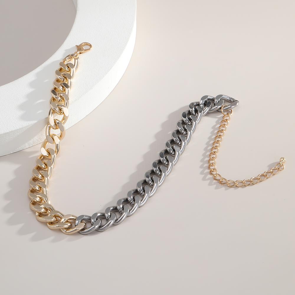 Lacteo Overdreven Metalen Ketting Choker Ketting Street Punk Goud Kleur Zilver Kleur Gemengde Ketting Sieraden Voor Vrouwen En Mannen