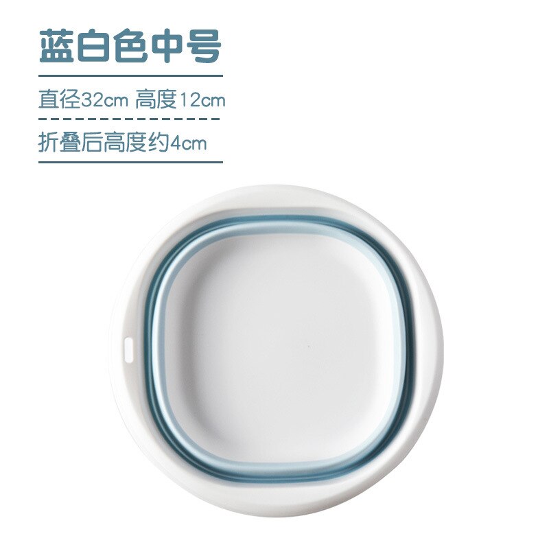 Silikon Klapp Waschbecken Rahmen kinder Waschbecken Cartoon Einziehbare Zu Hause Student Schlafsaal Baby Wasser Becken Waschbecken: blue square medium