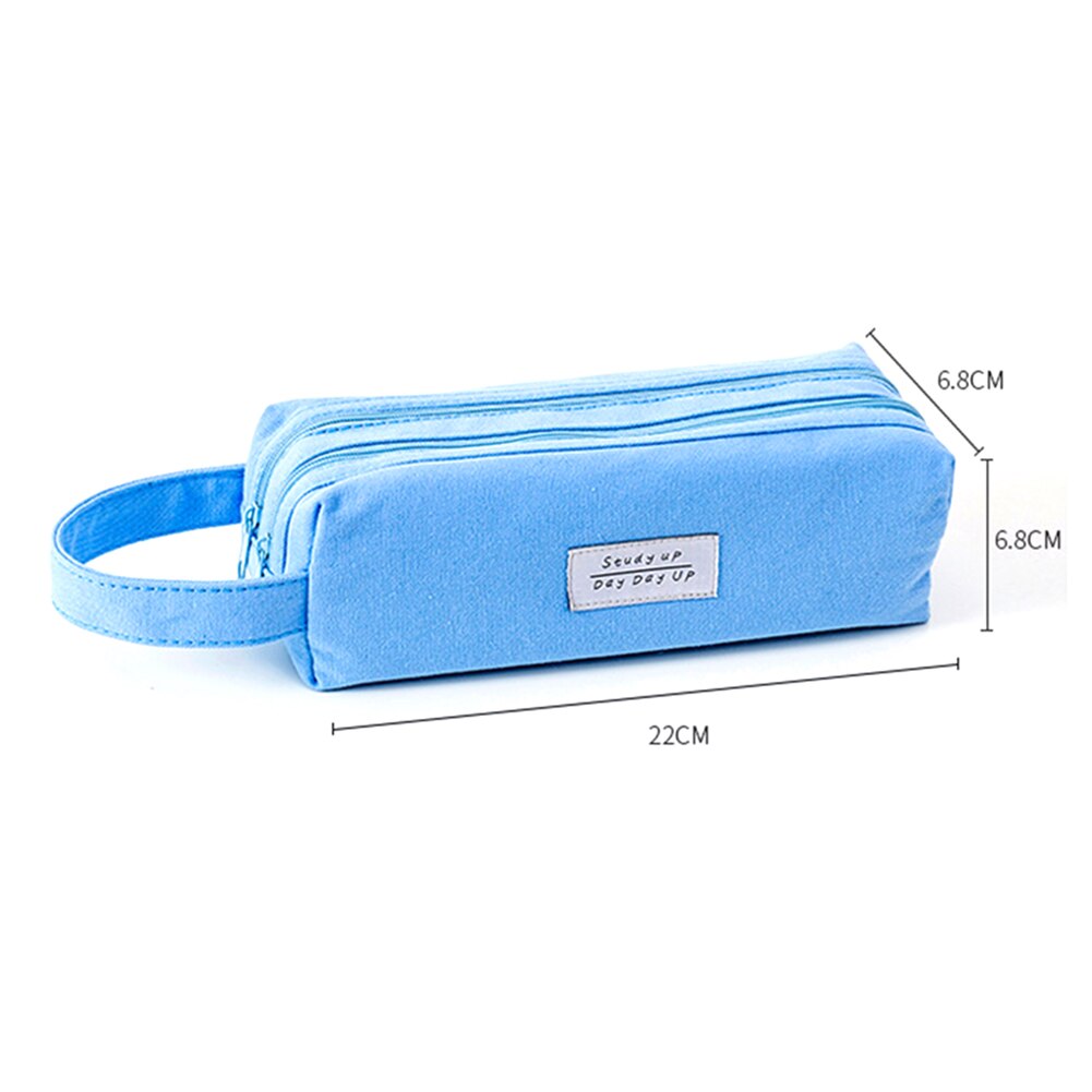 Draagbare Dubbele Laag Grote Capaciteit Etui Tas Creatieve Korea Stof Pen Box Pouch Case School Office Stationarys Levert