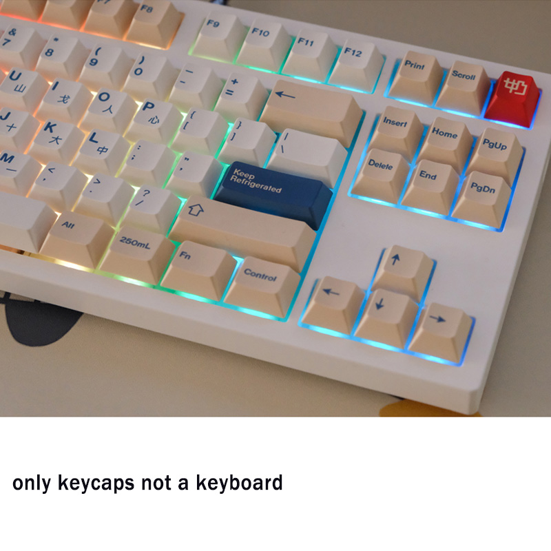 Capuchons de clavier pour MX Swincth, 141 touches, PBT, pour clavier mécanique, avec gravure Cherry grandife, par Sublimation, avec décalage 1,75u/2U