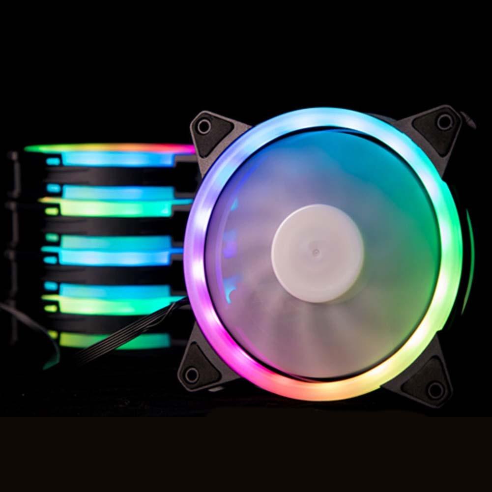 Remote Control RGB LED Light Color Changing Heatsink Cooling Fan for Computer