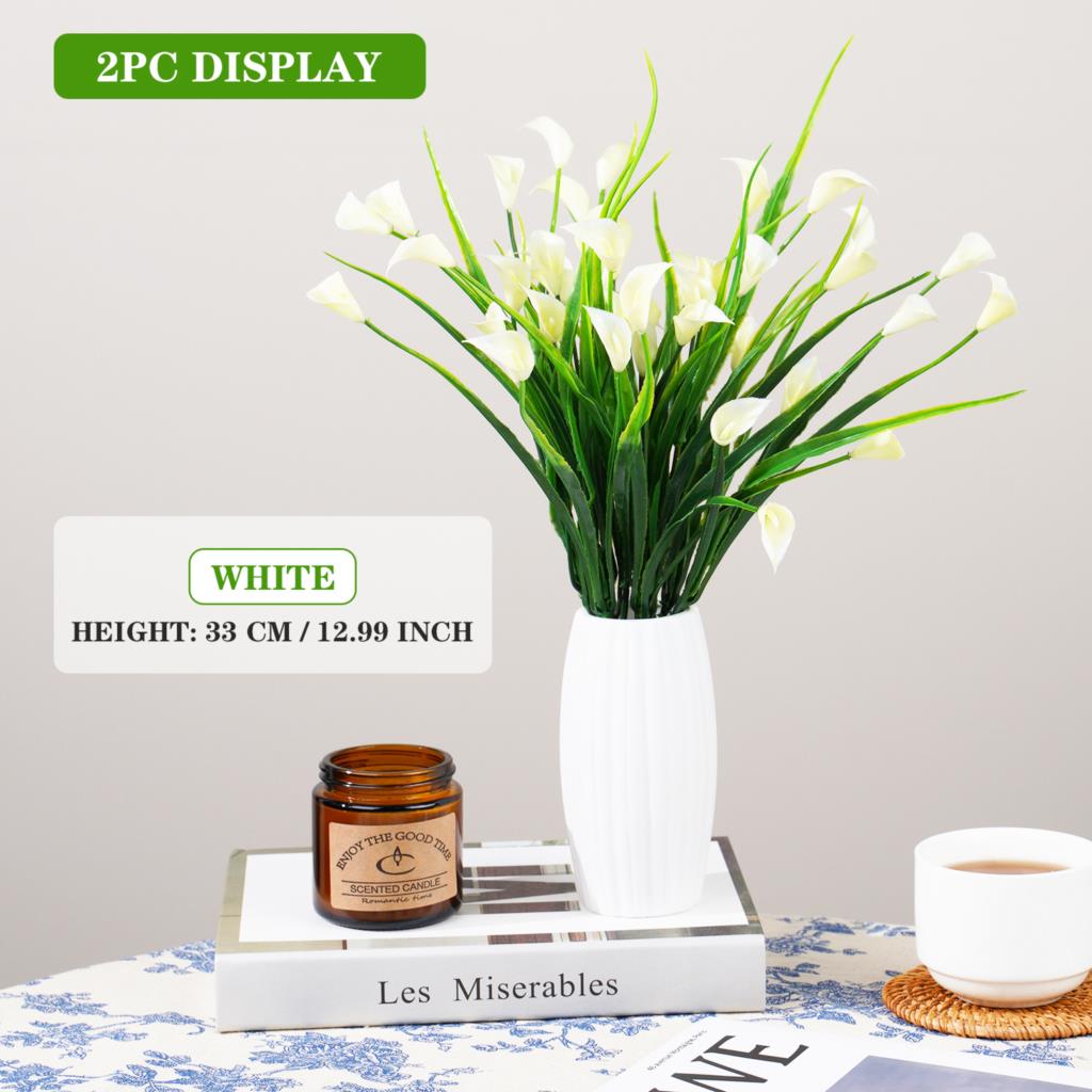1 bundle 33cm DIY Calla PE Artificial Calla for Wedding Party Arrangement Decoratioan Handmade Simulation Flowers plante kerst: Beige