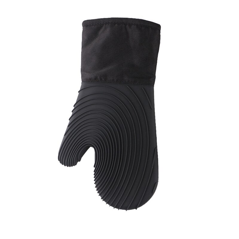 Insulation Gloves, Microwave Oven Silicone Kitchen Anti-scalding Gloves, Thick Cotton Non-slip Waterproof Oven Gloves: Green