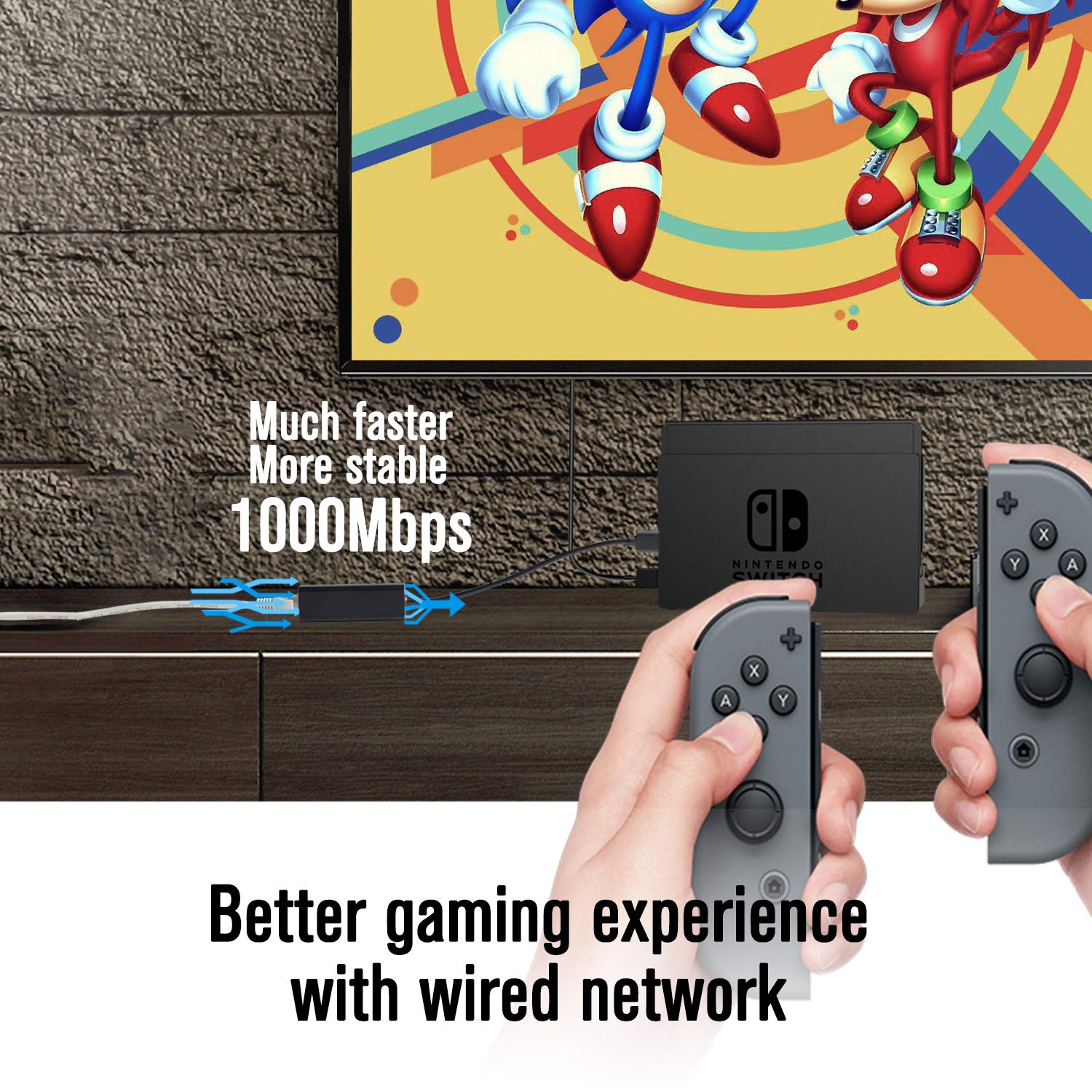 USB 3.0 To RJ45 Ethernet Adapter 10/100/1000 Mbps Gigabit USB LAN Adapter for Nintendo Switch MacBook Chromebook Win PC Laptop