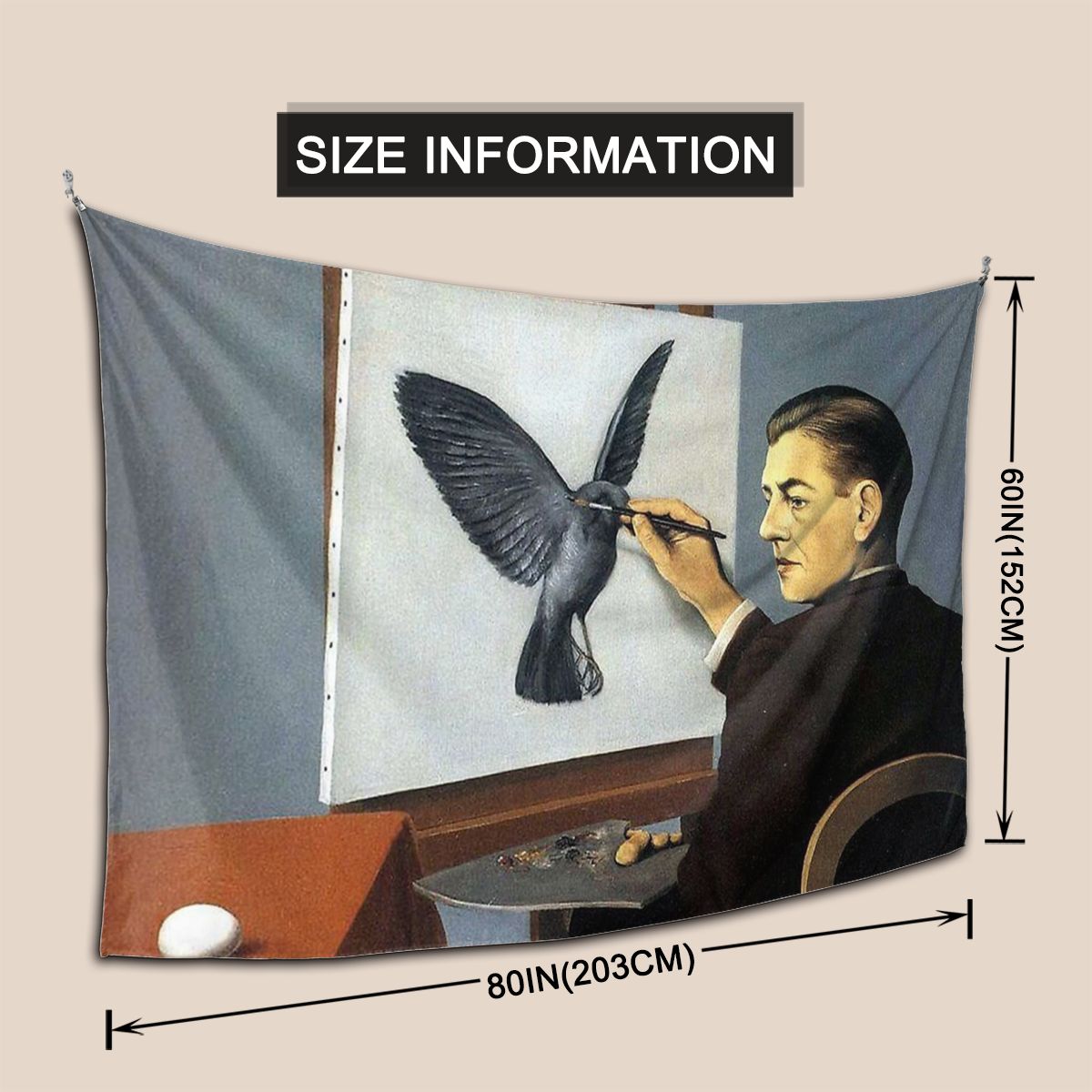 La chiaroveggenza Rene Magritte coperta da tappezzeria tenda da parete in poliestere decorazione per La casa