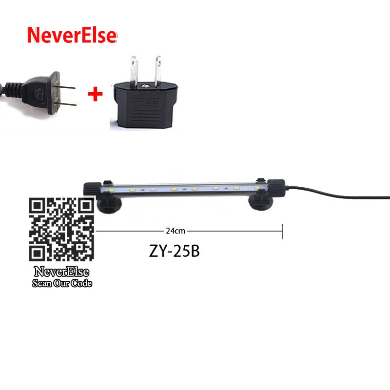 Tauch LED Aquarium Licht Aquarium Bar Streifen Lampe 17/24/34cm Unterwasser Beleuchtung Blau + Weiß LEDs Wasserdichte LED Dekoration: 24cm 3W AU Stecker
